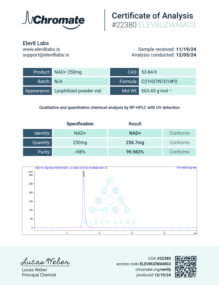 NAD+ (Nicotinamide Adenine Dinucleotide) 300mg & 5mg - Image 2